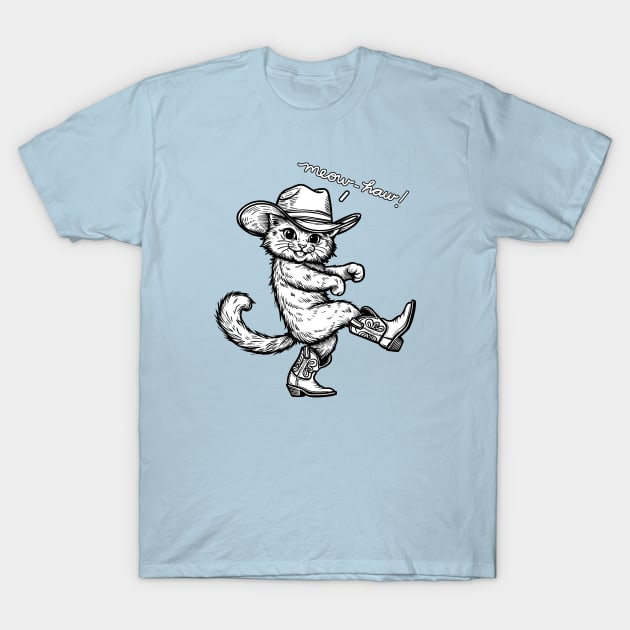 Meowhaw Country Cat T-Shirt by KilkennyCat Art